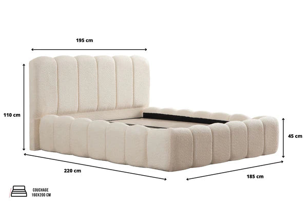 Lit coffre ayla chenille