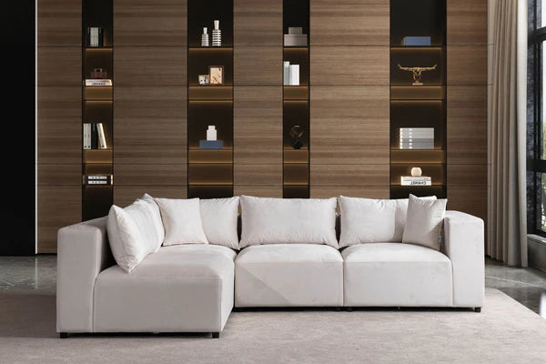 Canapé modulable azra velours - 3+1