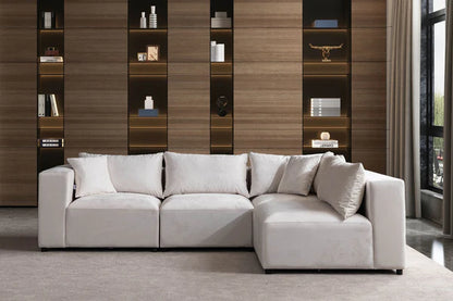 Canapé modulable azra velours - 3+1