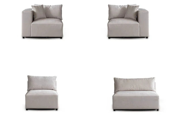 Canapé modulable azra - tissus velours 3+1