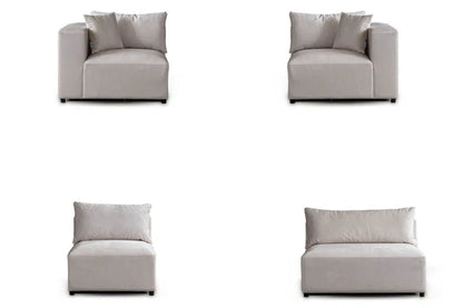 Canapé modulable azra velours - 3+1