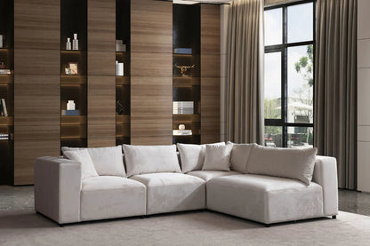 Canapé modulable azra velours - 3+1