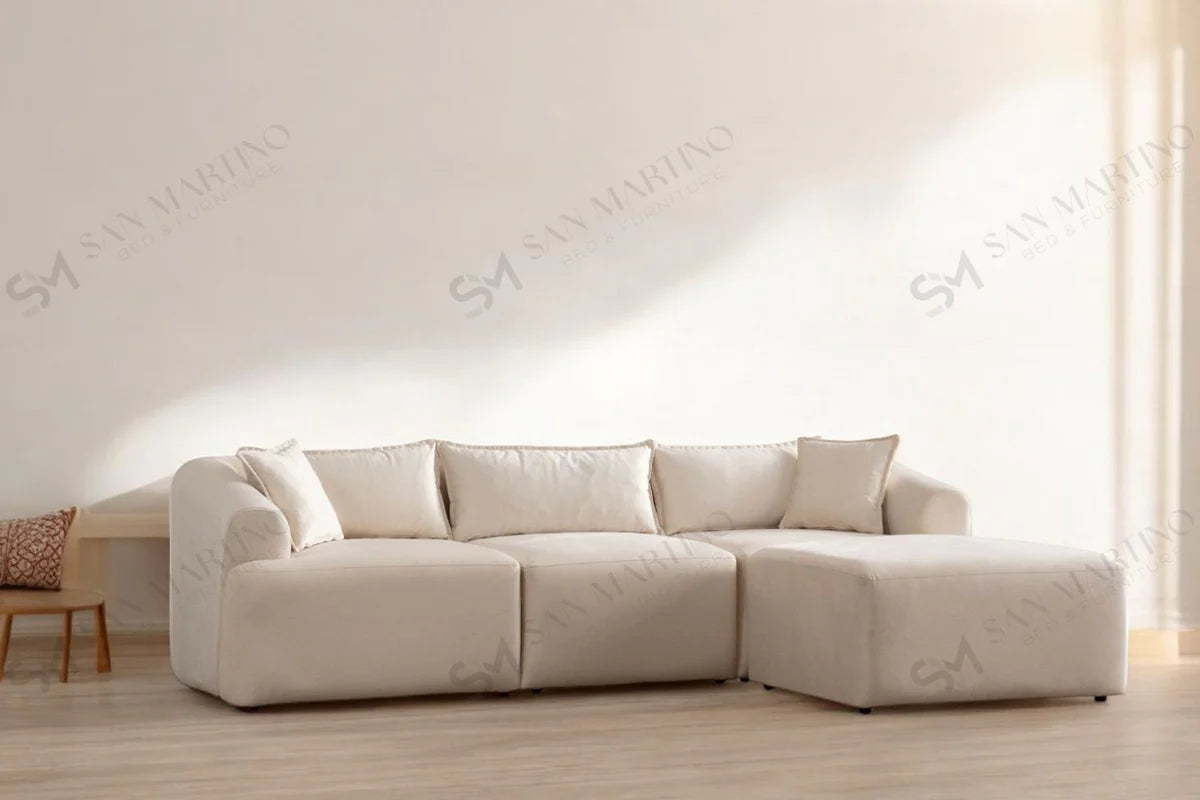 Canapé modulable mila  - tissus velours 3+1