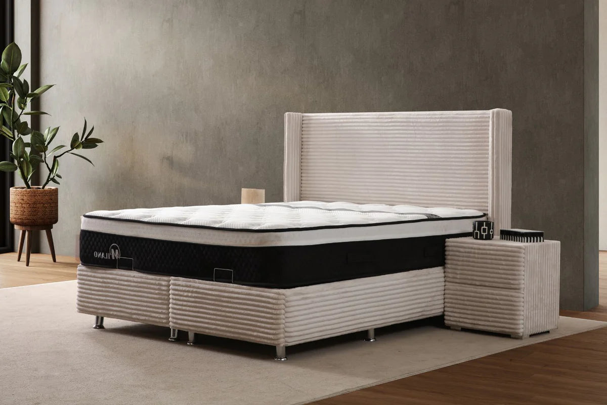 Lit coffre clara côtelé