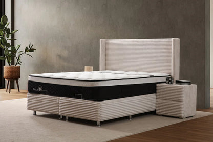 Lit coffre clara côtelé