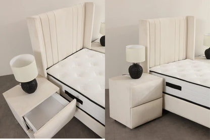 Lit coffre alma velours - 90x190