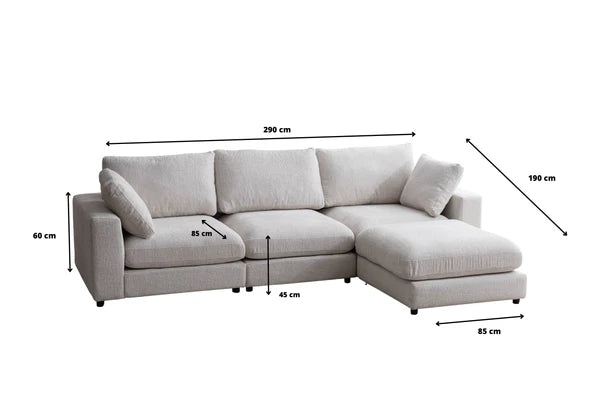 Canapé modulable julia - tissus chenille 3+1