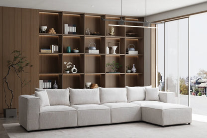 Canapé modulable élégance chenille - 4+1