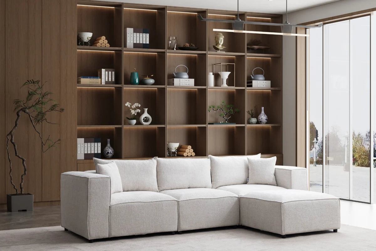 Canapé modulable élégance chenille - 3+1