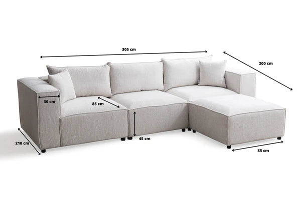 Canapé modulable élégance - tissus chenille 3+1