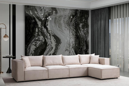 Canapé modulable élégance velours - 4+1