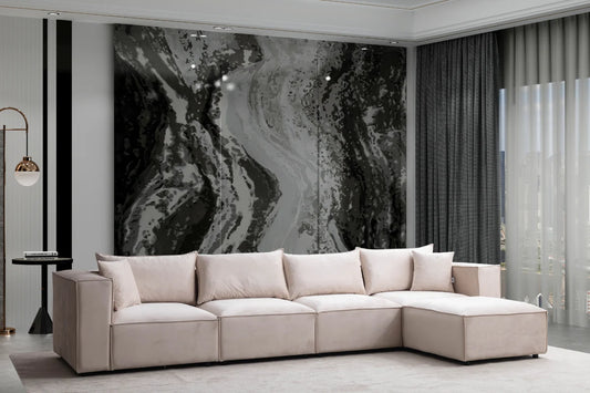 Canapé modulable élégance velours - 4+1