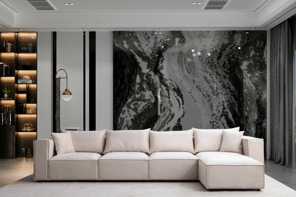 Canapé modulable élégance velours - 4+1