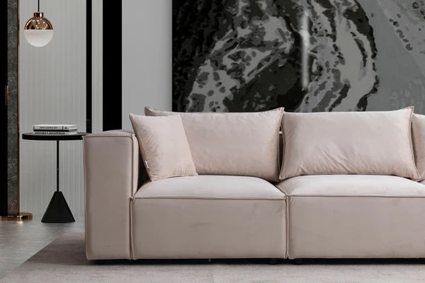 Canapé modulable élégance velours - 3+1