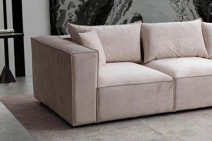 Canapé modulable élégance velours - 4+1