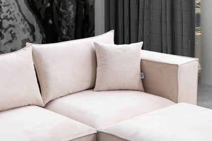 Canapé modulable élégance velours - 4+1