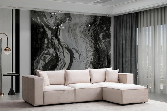 Canapé modulable élégance velours - 3+1