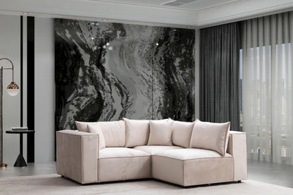 Canapé modulable élégance velours - 3+1