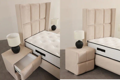 Lit coffre rio velours - 90x190