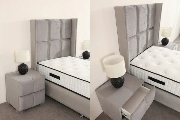 Lit coffre rio velours - 90x190