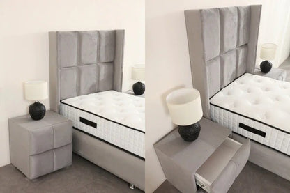 Lit coffre rio velours - 90x190