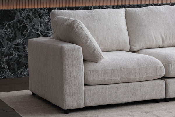 Canapé modulable julia - tissus chenille 3+1