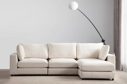 Canapé modulable julia velours - 3+1