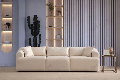 Canapé modulable mila  - tissus velours 3+1