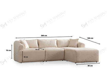 Canapé modulable mila - tissus chenille 3+1