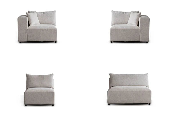 Canapé modulable azra - tissus chenille 3+1