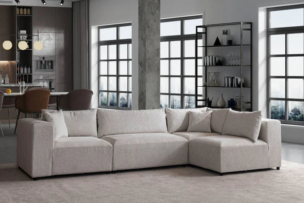 Canapé modulable azra - tissus chenille 3+1