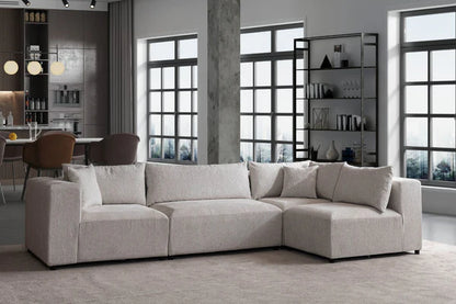 Canapé modulable azra - tissus chenille 3+1