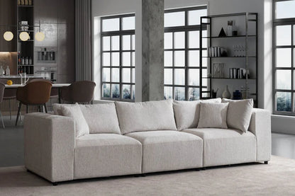 Canapé modulable azra - tissus chenille 3+1