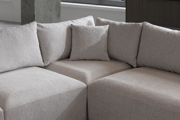 Canapé modulable azra - tissus chenille 3+1