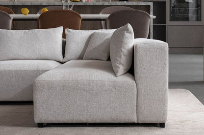 Canapé modulable azra - tissus chenille 3+1