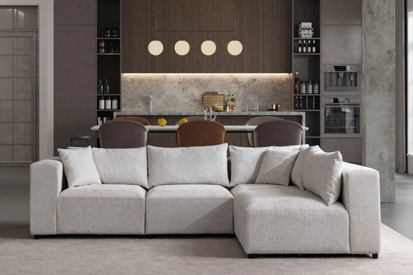 Canapé modulable azra - tissus chenille 3+1