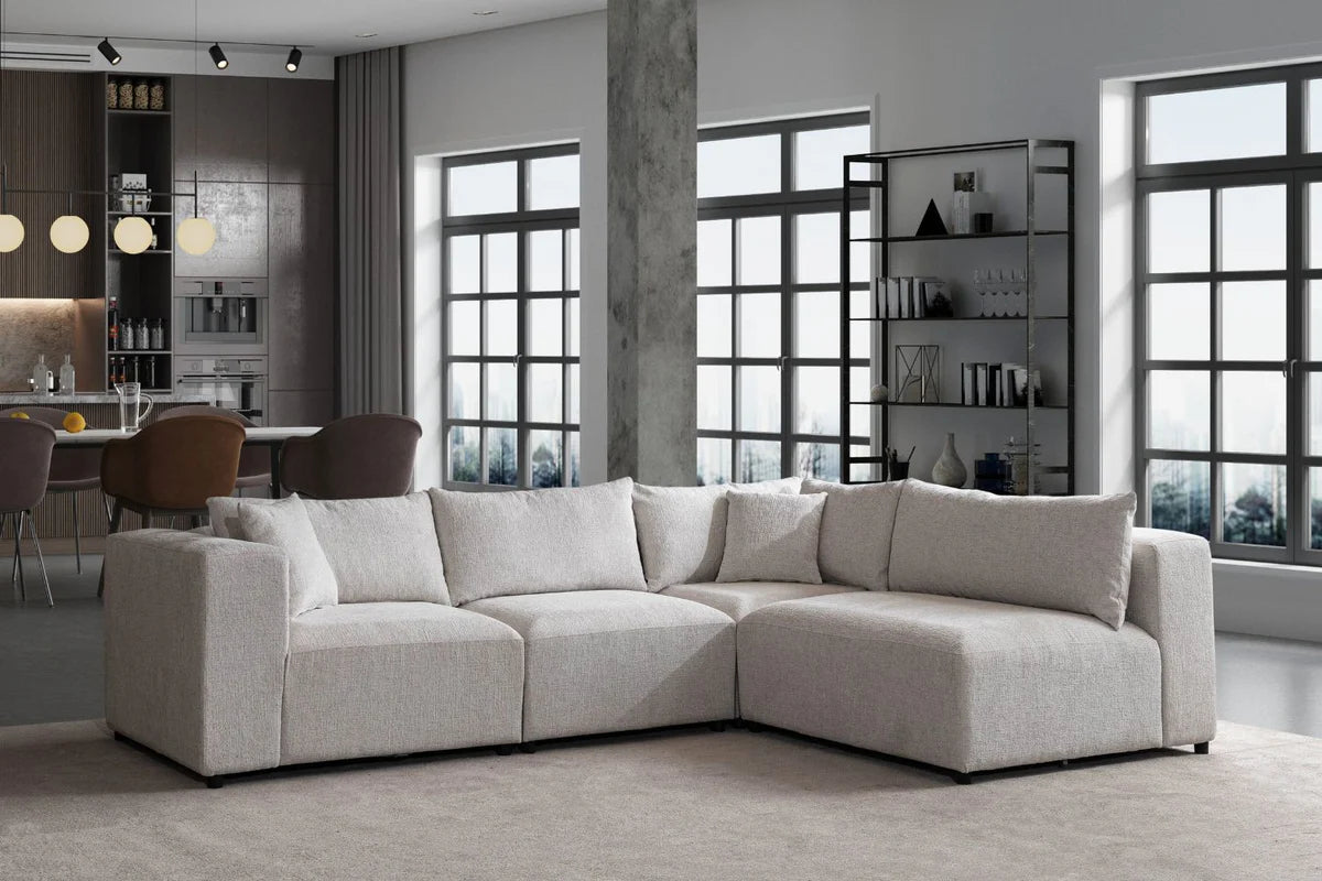 Canapé modulable azra - tissus chenille 3+1