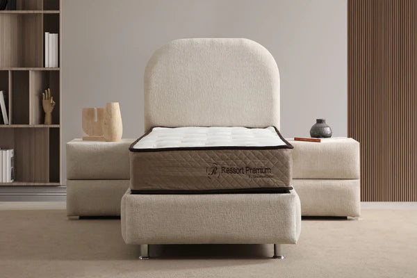 Lit coffre jade chenille - 90x190