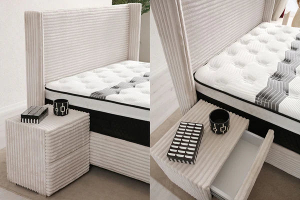 Lit coffre clara côtelé