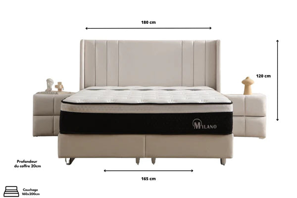 Lit coffre alma velours