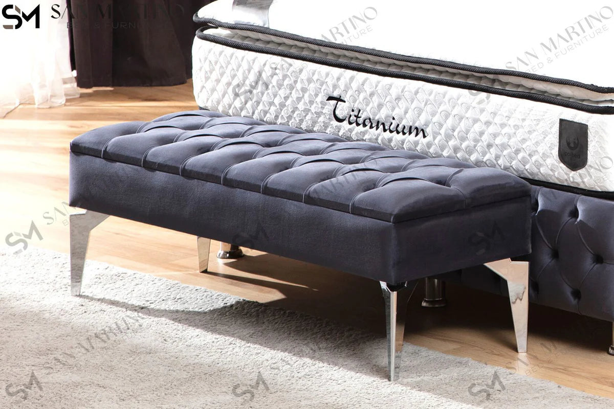 Banquette capitonné velours