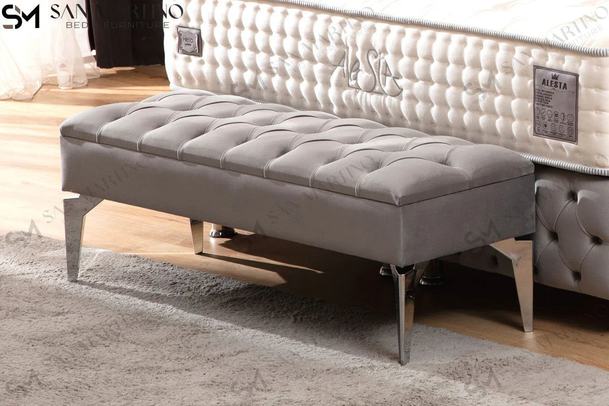 Banquette capitonné velours