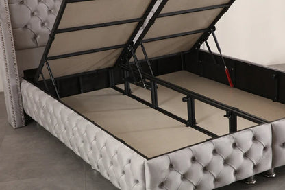 Lit coffre lagos velours