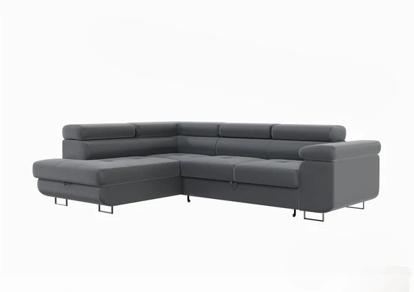 Canapé convertible lit tony - tissus velours rangement coffre
