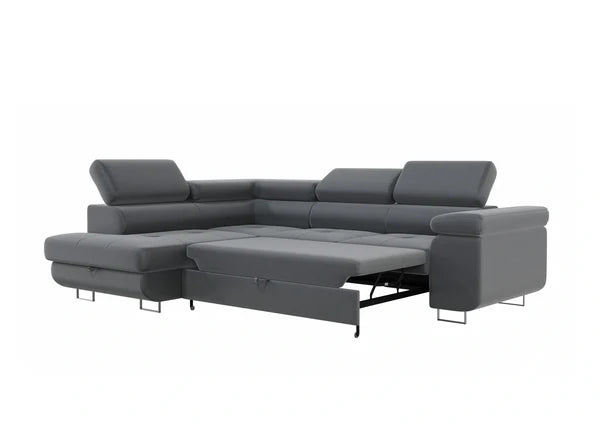 Canapé convertible lit tony - tissus velours rangement coffre