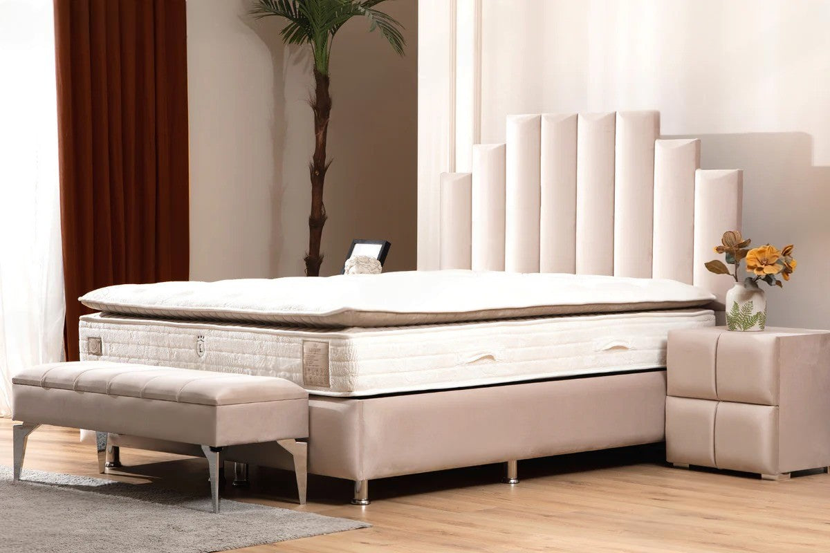 Lit coffre natura velours