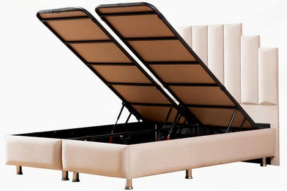 Lit coffre natura velours