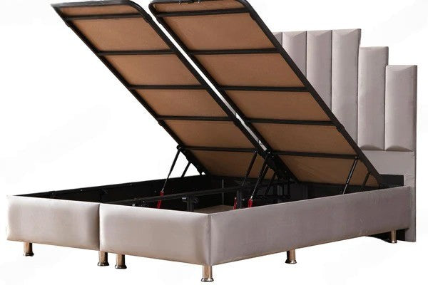 Lit coffre natura velours