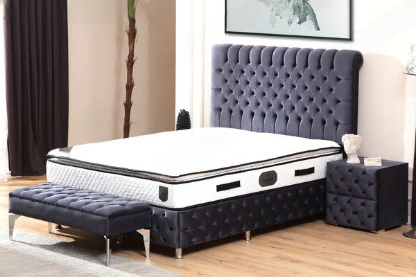 Lit coffre luna velours