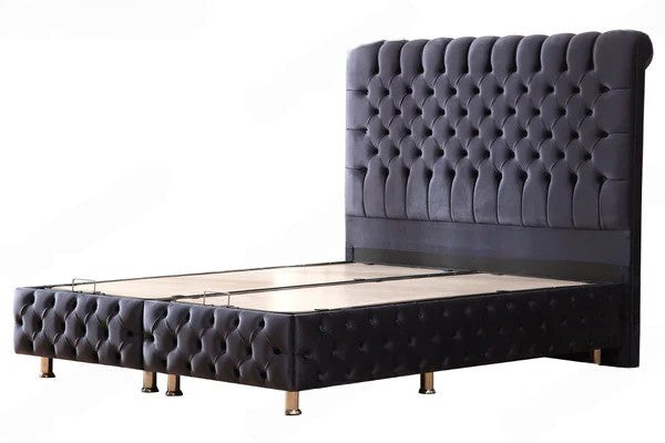 Lit coffre luna velours